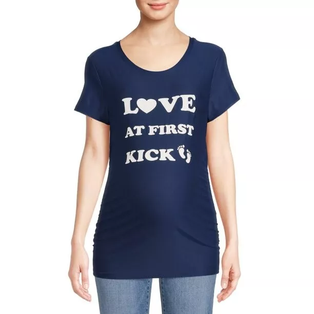 Time and Tru 'Love At First Kick' Maternity Top (Size L 12/14) BRAND NEW W TAGS