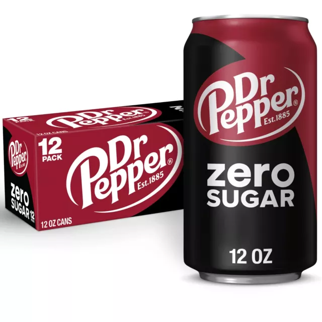 Dr. Dr PEPPER Zero Sugar Soda Pop 12 Pack 12 fl oz Cans (Shipping Free)