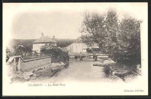 CPA Clamecy, Les Ponts Verts