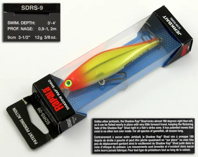 Rapala Jerkbait Shadow Rap Shad SDRS-9 HH Hot Head 9 cm 12 grs