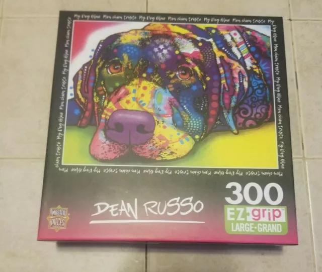 New! Dean Russo My Dog Blue  300pc  EZ-Grip Large Piece Jigsaw Puzzle