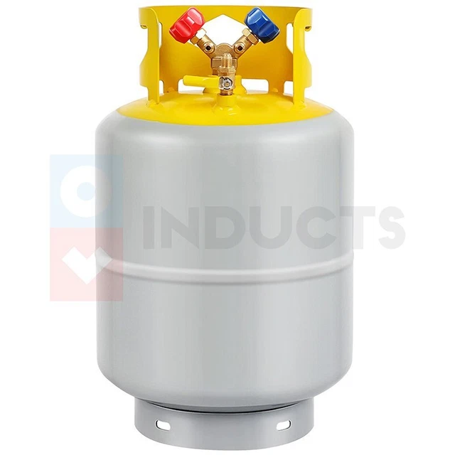 50LB Refrigerant Recovery Storage Tank with Double Valve 1/4 SAE Y Valve Design 50LB Refrigerant Recovery Storage Tank with Double Valve 1/4 SAE Y Valve Design