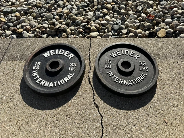 Paire De Plaques Olympiques Weider International – 2x15 Kg (33 Lb) – Trou De 2 Pouces