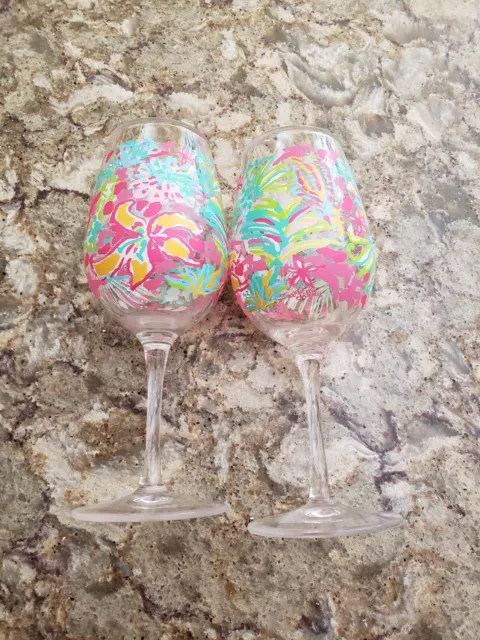 Lilly Pulitzer - Acrylic Stemless Wine Glasses - Peelin' Out