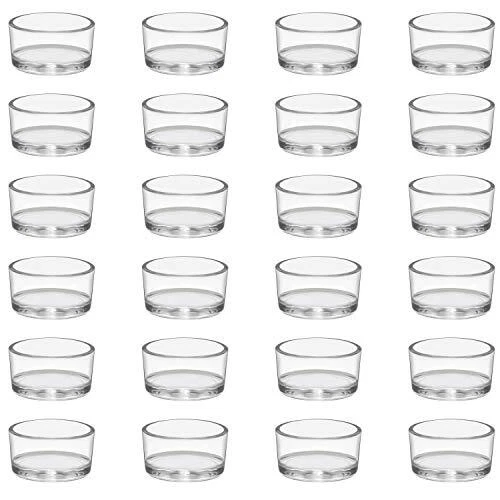BELLE VOUS Photophore Verre Transparent Lot de 24 - 45 cm de Diamètre et 25 c...