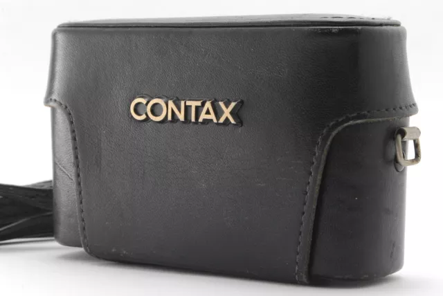 [N MINT] CONTAX Genuine Semi Hard Leather Case w/ Strap for T2 T2D From JAPAN