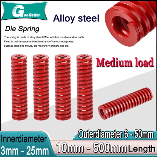 Heavy Load Duty Compression Die Spring, 6-50mm Diameter & Up To 500mm Long JIS