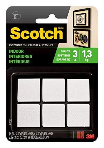 Scotch Indoor Fasteners RF7020, 7/8 in x 7/8 in (22 mm x 22 mm), 3 Pack
