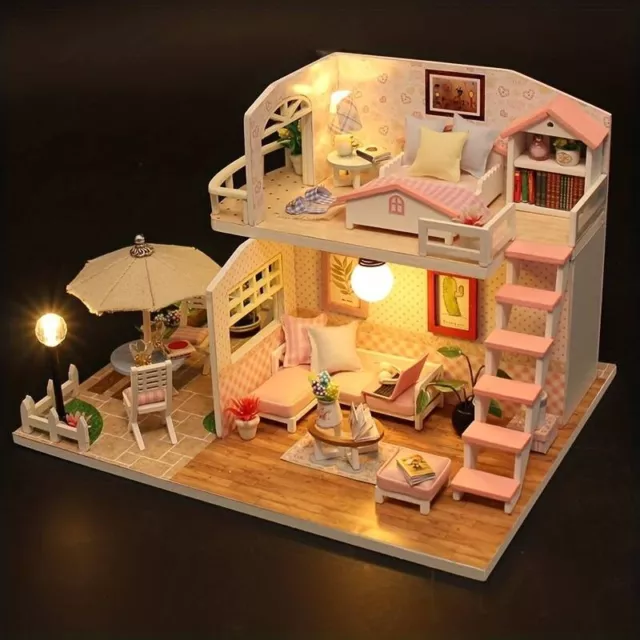 EXA 3D Doll House Kit Miniature DIY Decorative Model Artwork Handcraft for Girls