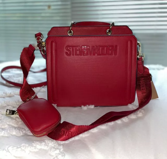 Steve Madden BNIKO RED Gift Set. Steve Madden Tik Tok Viral Cross b -  Women's handbags