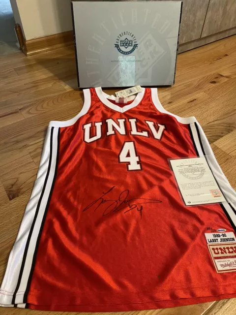 Larry Johnson UDA Upper Deck Signed Autograph UNLV Mitchell & Ness Jersey 25/25