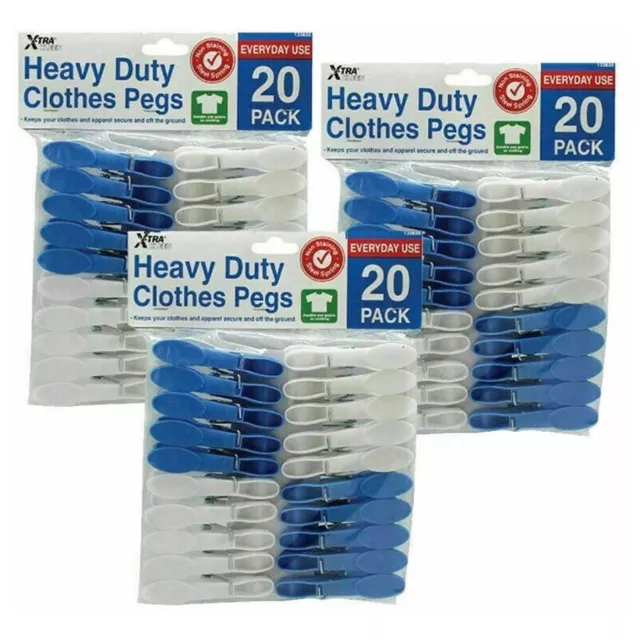 Ozoffer 60PCS Heavy Duty Plastic Laundry Clothes Pins Color Hanging Pegs Clips