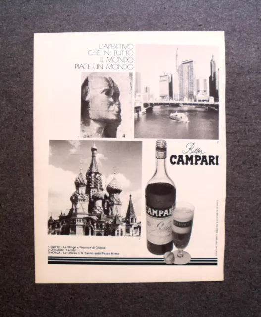 P350 - Advertising Pubblicità -1972- BITTER CAMPARI , PIACE UN MONDO