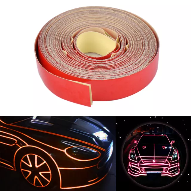 2pc 5M Red Reflective Sticker Tape Decal Car truck Body Stripe DIY Self Adhesive