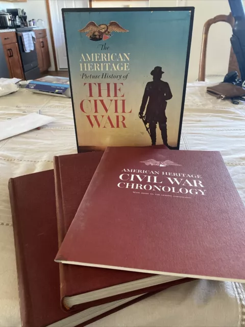 The American Heritage Picture History of The Civil War Vols 1 & 2 1960 Slipcase