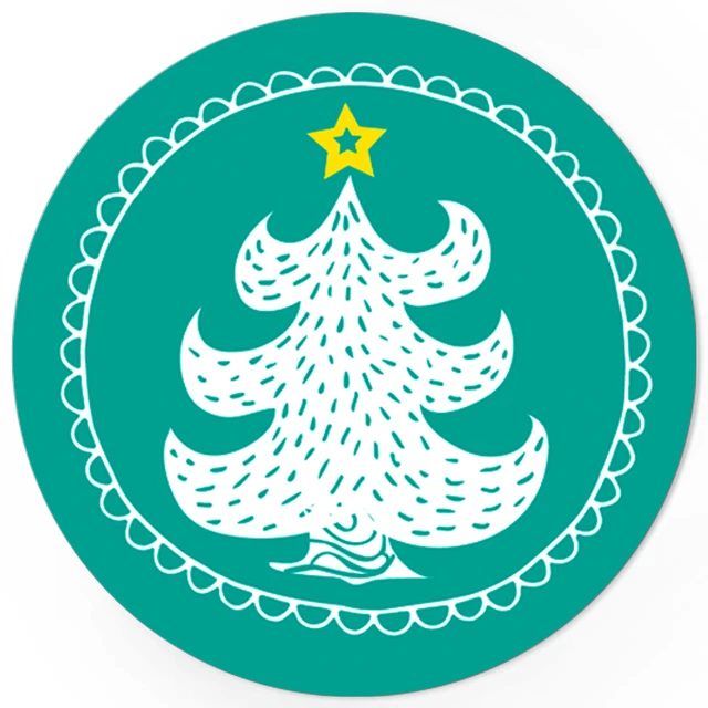 48 Weihnachtsaufkleber Geschenk Aufkleber Etiketten Weihnachten Xmas grün Tanne