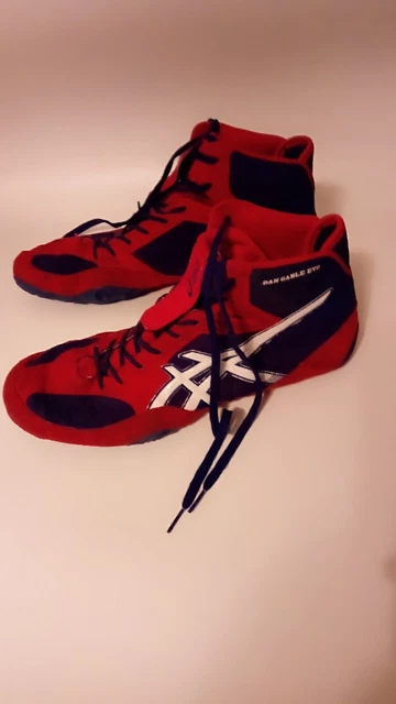 Asics Men’s Dan Gable EVO Wrestling Shoes J700Y Red White & Blue Size 10.5 Asics Men’s Dan Gable EVO Wrestling Shoes J700Y Red White & Blue Size 10.5