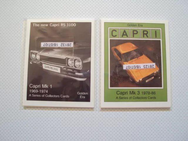 lot de petites cartes cards FORD CAPRI  MK1 / MK3       C174 / C175