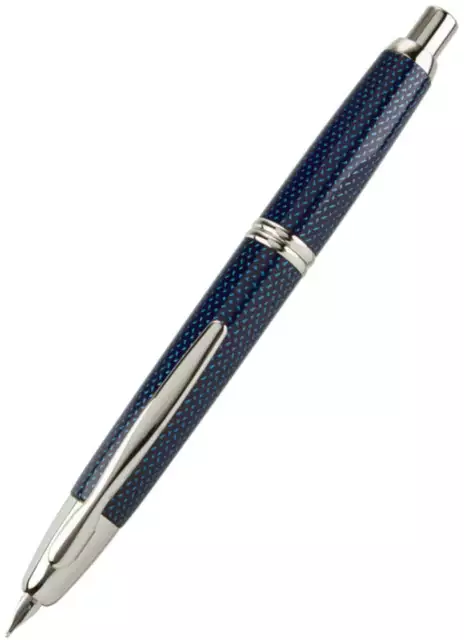 Pilot Capless (Vanishing Point) Blue Carbonesque Fountain Pen - Fine