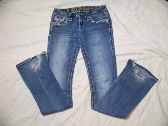 Rock Revival Embellished Jeans - Sapphire - Mid-Rise  Boot  - Jrs. 25 x 33