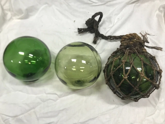 LOT DE 3 anciennes boules pêcheur bouée en verre EUR 29,00 - PicClick FR