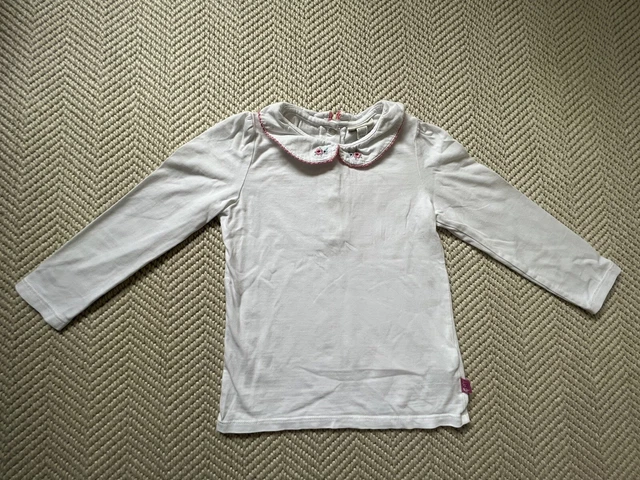 jojo maman bebe girl 4 years white top t-shirt