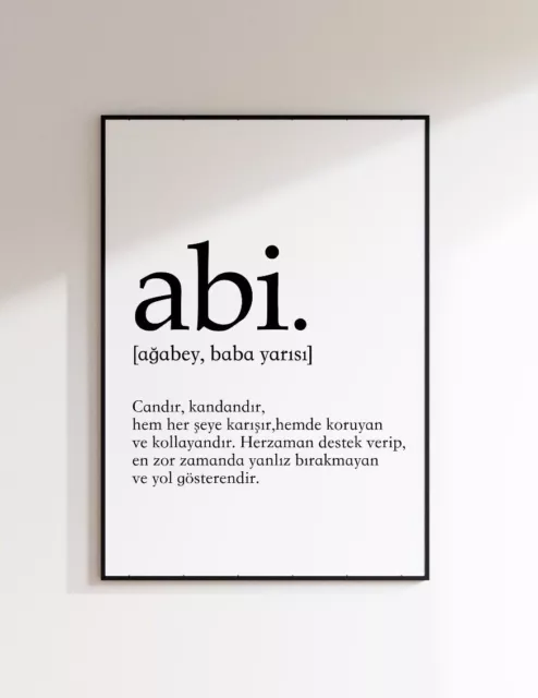 Abi lugat, Geschenkidee großer Bruder, türkisches Poster Wandbild Abi