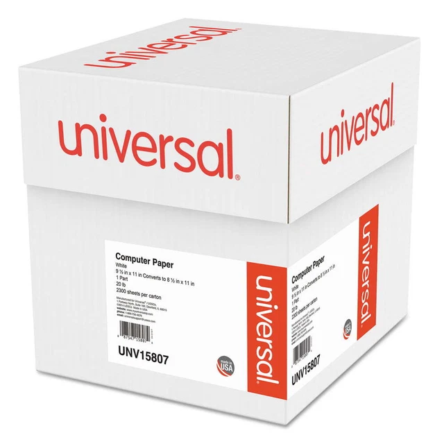 UNV15807 Computer Paper, 20lb, 9-1/2 X 11, Letter Trim Perforation, White