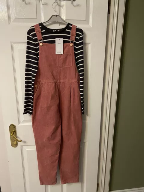 girls marks and spencer pink cord dungaree set age 11-12 BNWT Rrp£30, Top Includ