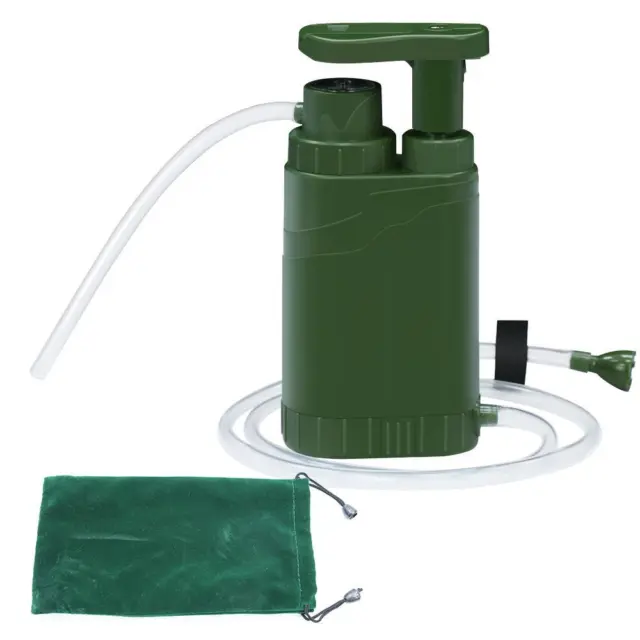 Portable Water Filter Pump - 4 Stage Filtration Straw for Camping Emergencies