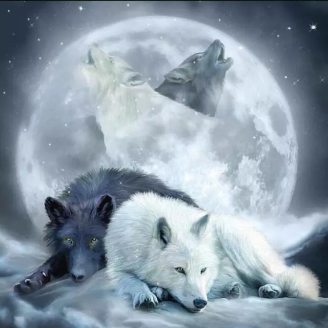 70CM 5D DIY Full Drill Diamond Painting Night Wolf Cross Stitch Embroidery Kits