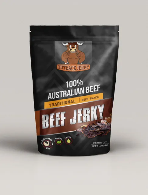 Beef Jerky Traditional 200G West Australian Outback Premium Beef Factory Fresh