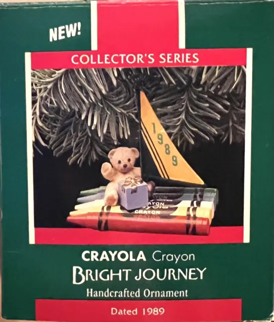 HALLMARK Bright Journey Christmas Ornament 1st Crayola Crayon Series 1989 Box