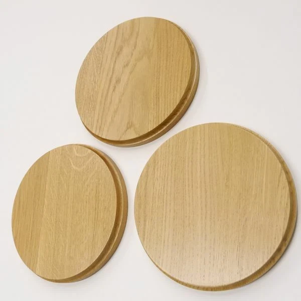 3 Pieza Placa de Jabalí Redondo Roble Claro Af 19 CM Tablero Keiler Gewaffbrett 2