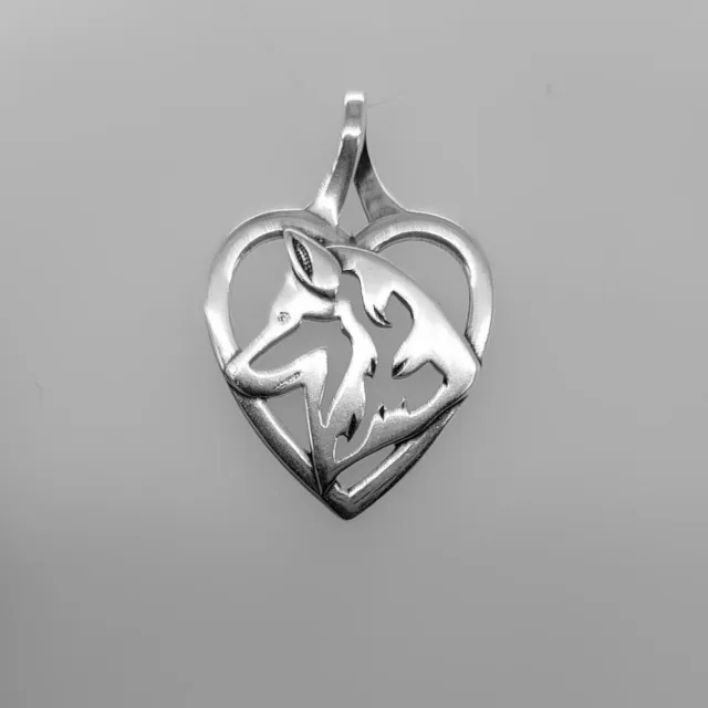 Siberian Husky Heart Necklace, pendant - recycled .925 Sterling Silver