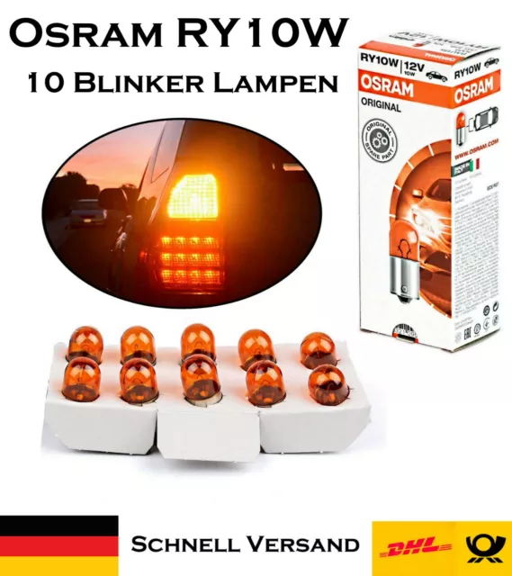 10x Osram RY10W 10W 12V BAU15s 5009 Original Orange Blinker Ersatz Halogen Lampe