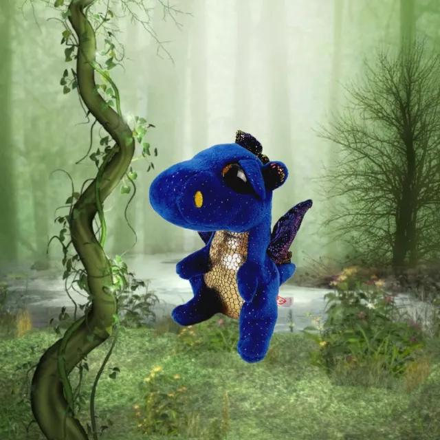 Ty Beanie Boos Saffire The Blue Dragon Plush 6"2017 Ty Inc.