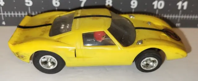 Vintage 1968 Strombecker FORD GT 1:32 Scale Slot (Yellow)  tested  1960's