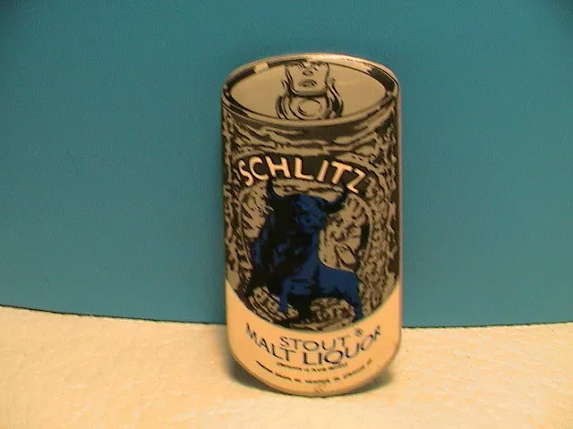 Schlitz Stout Malt Liquor Brewery Beer Can Shaped Pin Pinback W/ Blue Bull Logo