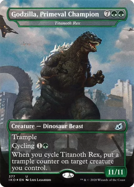 Titanoth Rex "Godzilla, Primeval Champion" - Foil Extended Art IKO LP MTG