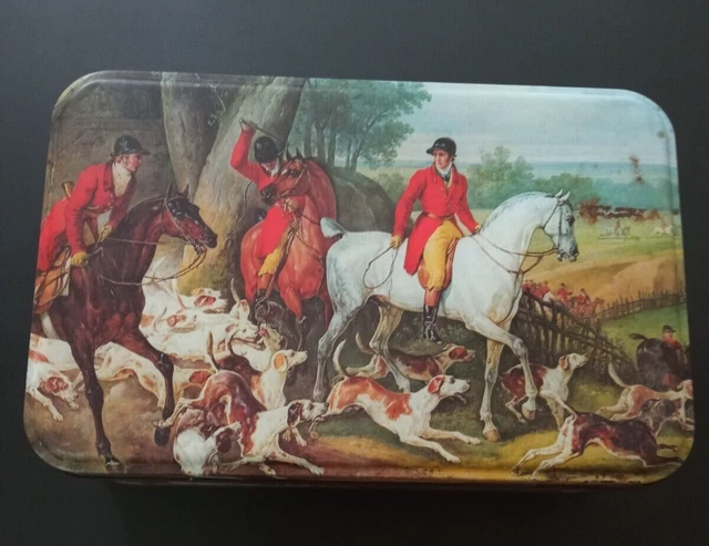 Lot Vintage 70's : Plateau En Tôle Chasse à Courre + 6 Verres Assortis