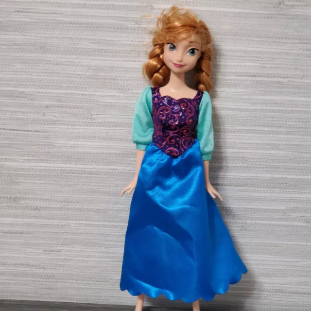 DISNEY FROZEN SPARKLE Princess Anna Doll 11” Mattel 2012 No Shoes $12. ...