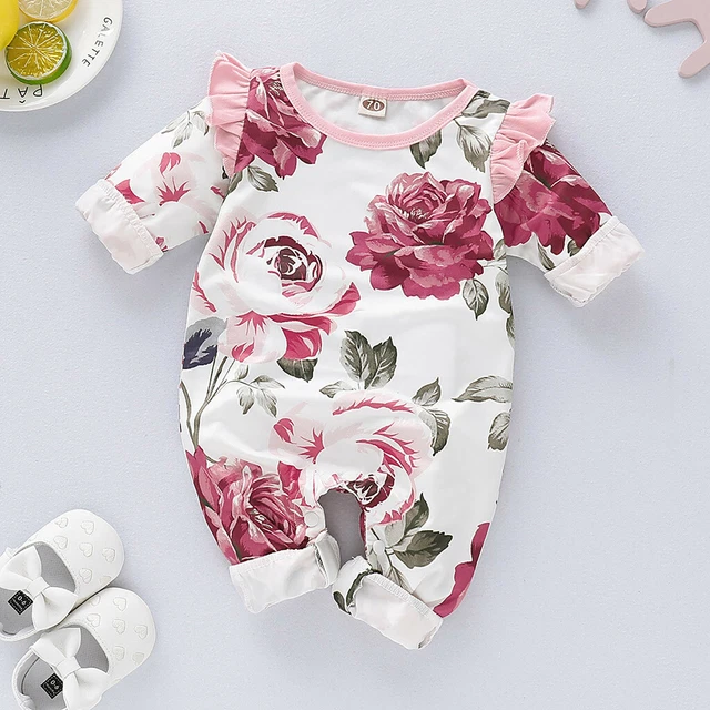 Newborn Baby Girls Outfits Clothes Floral Romper Bodysuit Jumpsuit Playsuit