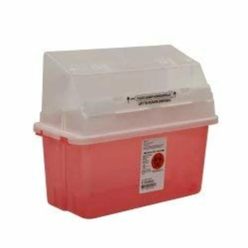 Sharps Container GatorGuard 1-Piece 14 H X 13 W X 6 D Inch 5 Quart Translucent