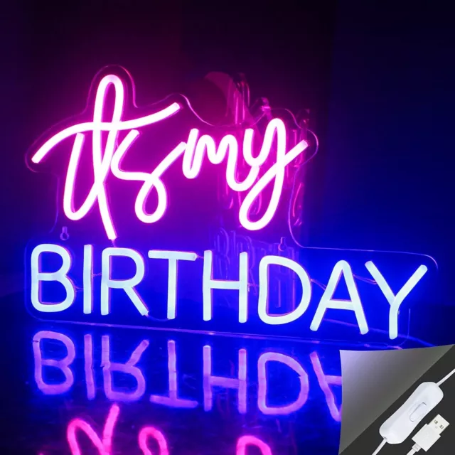 Looklight "It's my Birthday" Neon Sign for Wall With USB (P269)