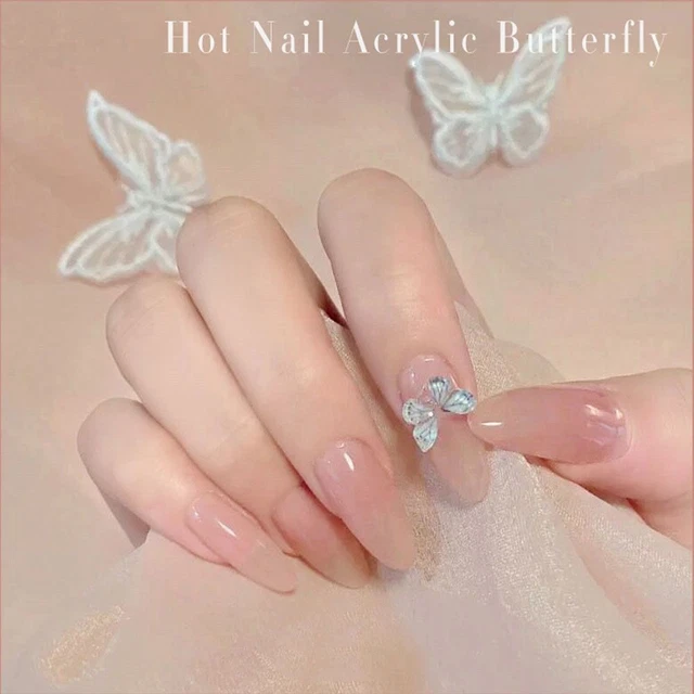 ongles Acrylique Strass Charmes à ongles 3D Mini papillon Décoration d'ongle 5