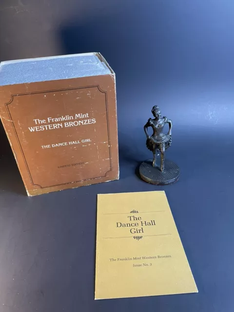 Franklin Mint Western Bronze 1976 Limited Edition The Dance Hall Girl 4.5”