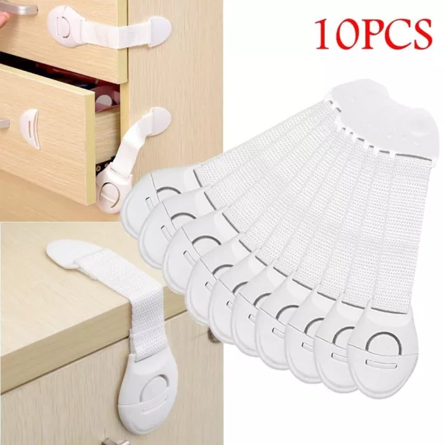 10 piece Child Safety Cabinet Lock Baby Proof Security Protector Drawer Door