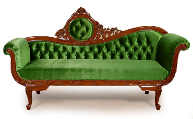 Palace Sofa Button Tufted Couch louis style velvet fabric Chesterfield 80182a
