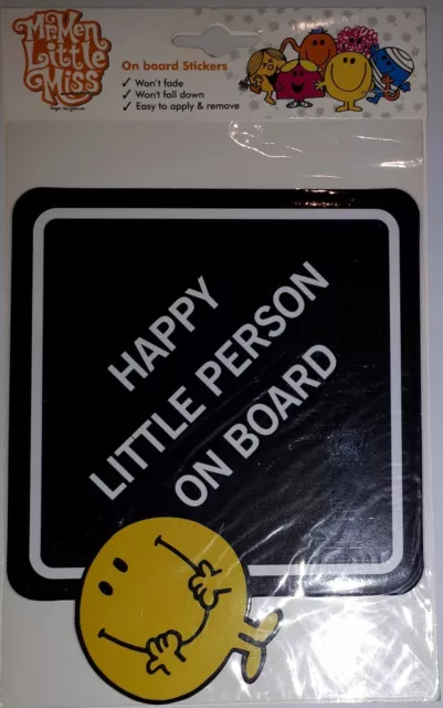 Mr Men Little Miss On Board Car Stickers Happy Little Person On Board